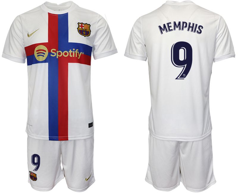 Men 2022-2023 Club Barcelona white away #9 Soccer Jerseys